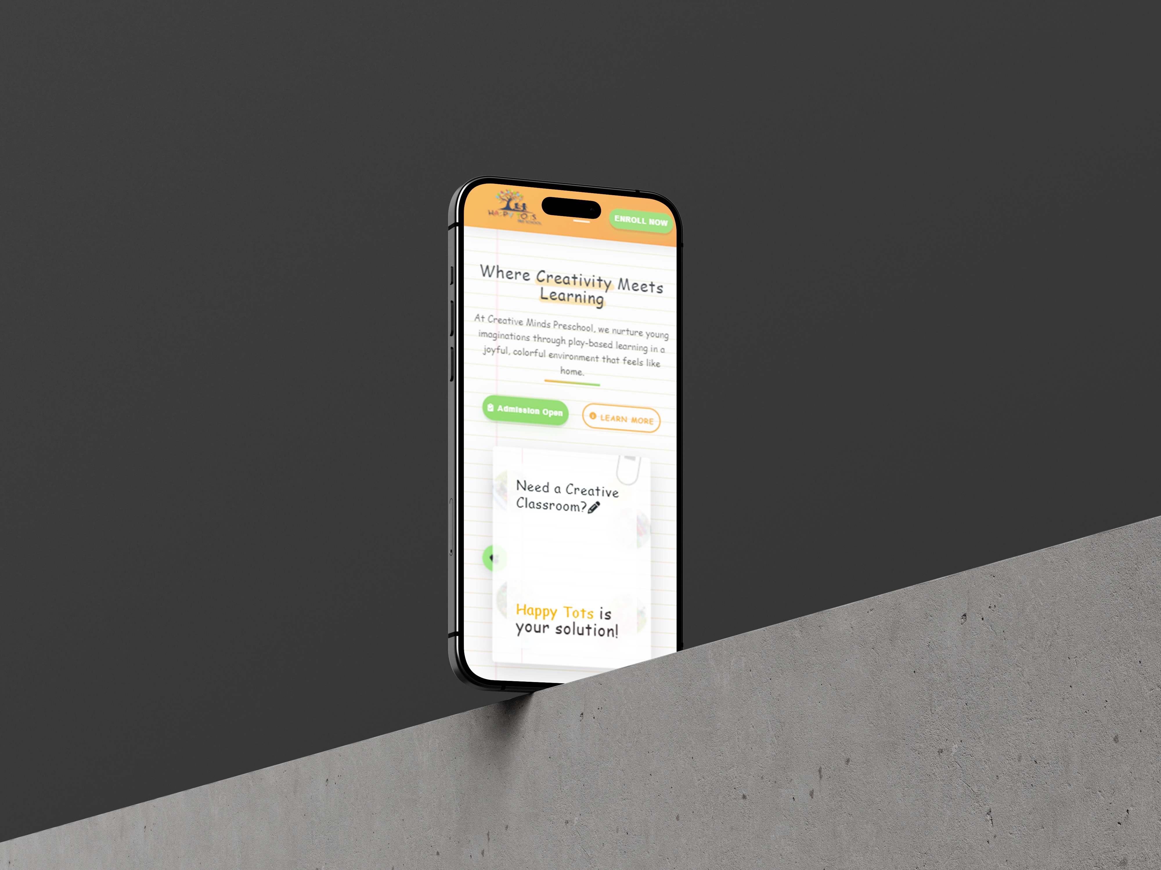 Landing Page hover